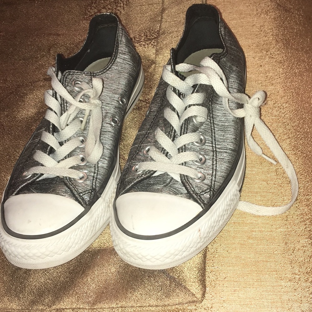 Sparkly silver converse
